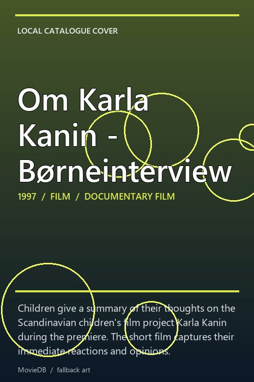 Om Karla Kanin - Børneinterview poster