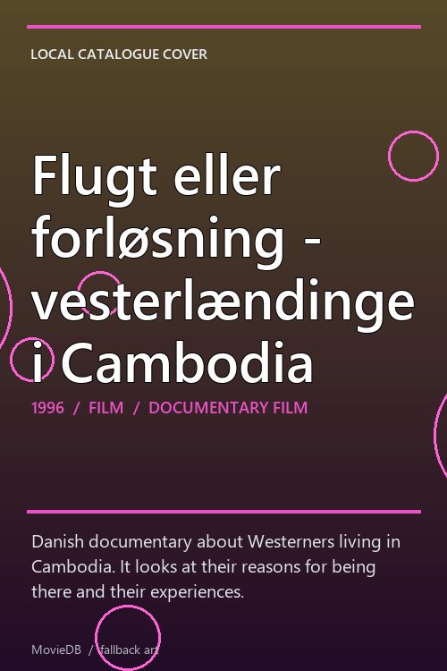 Flugt eller forløsning - vesterlændinge i Cambodia poster