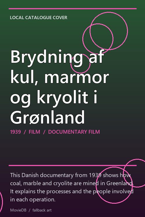 Brydning af kul, marmor og kryolit i Grønland poster