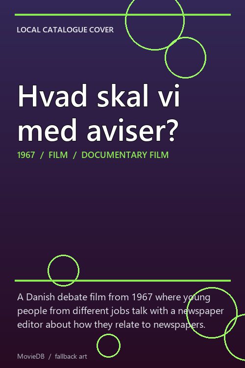 Hvad skal vi med aviser? poster