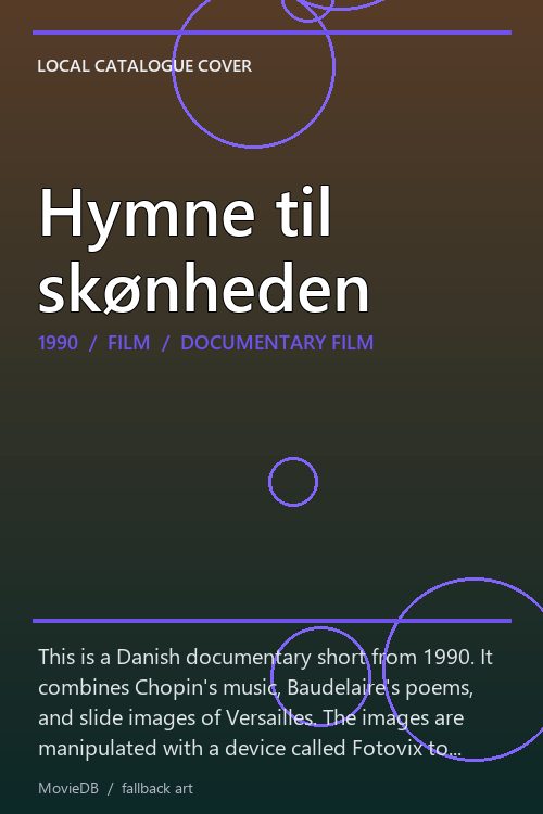 Hymne til skønheden poster