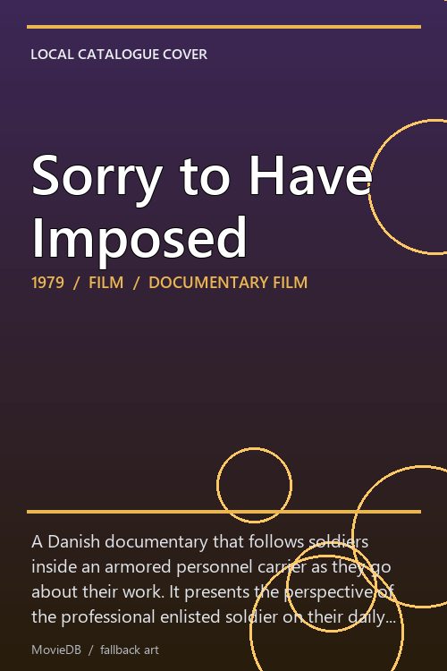 Sorry to Have Imposed poster