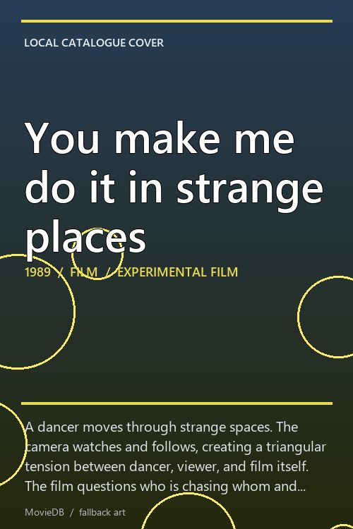 You make me do it in strange places poster