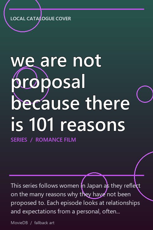 we are not proposal because there is 101 reasons poster
