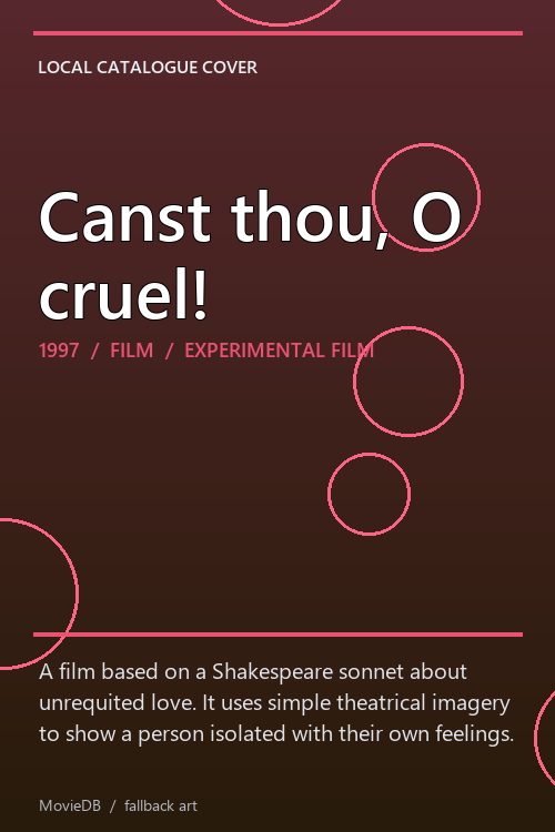 Canst thou, O cruel! poster