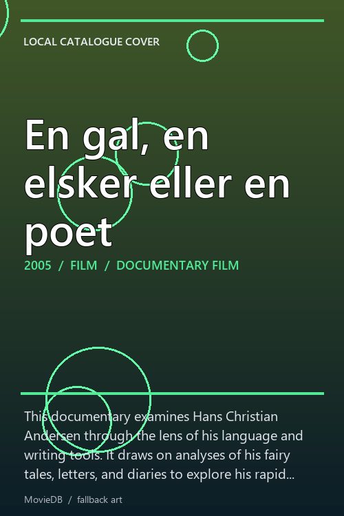 En gal, en elsker eller en poet poster