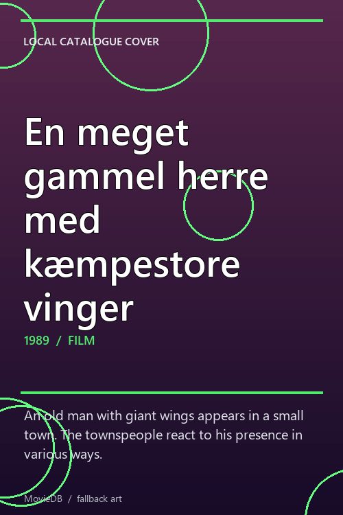 En meget gammel herre med kæmpestore vinger poster