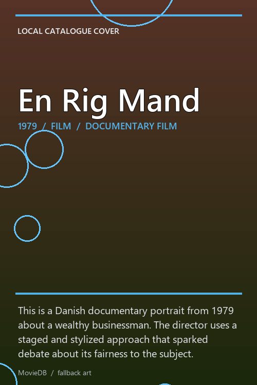 En Rig Mand poster