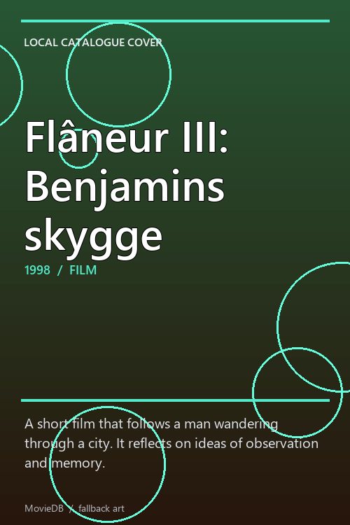 Flâneur III: Benjamins skygge poster