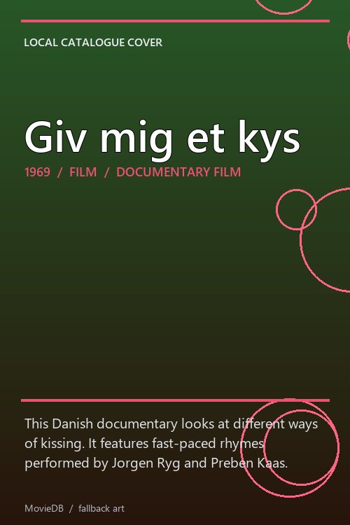 Giv mig et kys poster