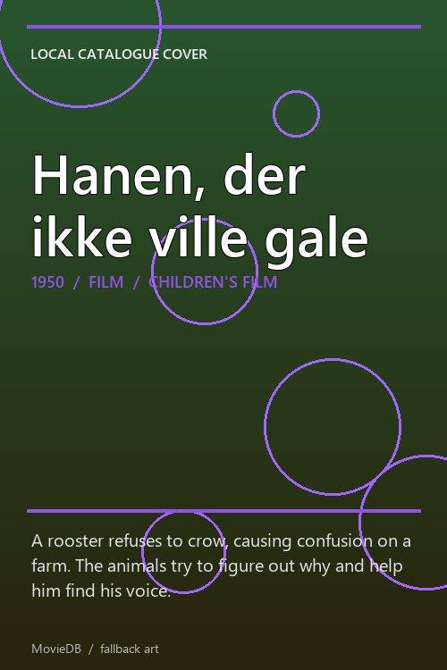 Hanen, der ikke ville gale poster