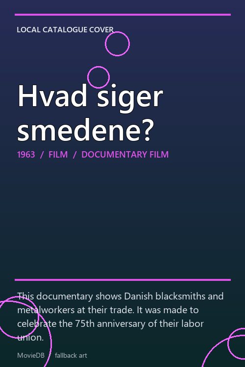Hvad siger smedene? poster