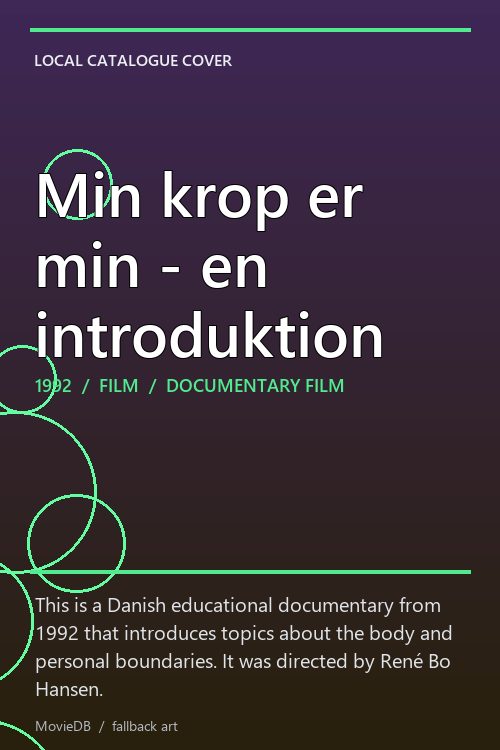 Min krop er min - en introduktion poster