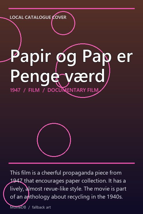 Papir og Pap er Penge værd poster