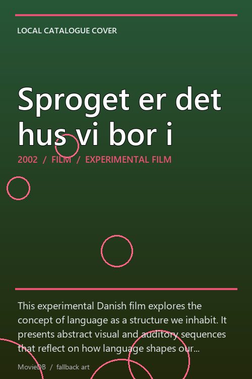 Sproget er det hus vi bor i poster
