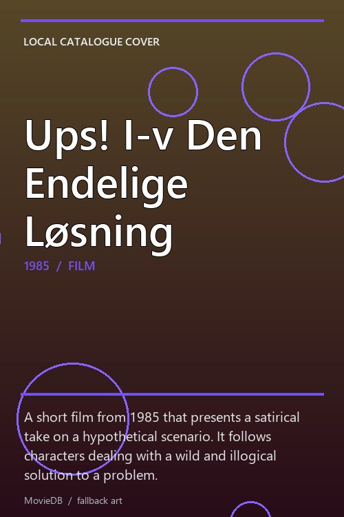 Ups! I-v Den Endelige Løsning poster