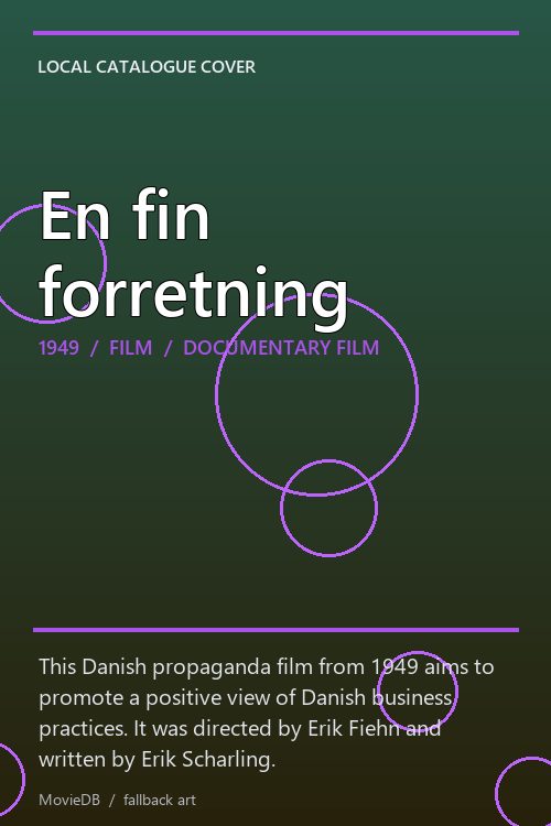 En fin forretning poster