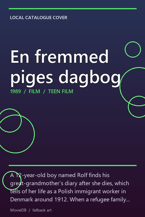 En fremmed piges dagbog poster