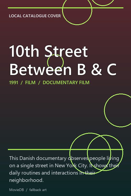 10th Street Between B & C poster