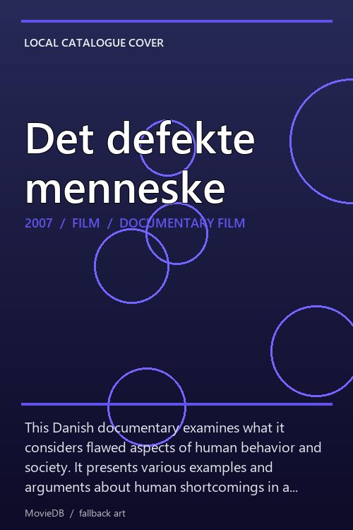 Det defekte menneske poster