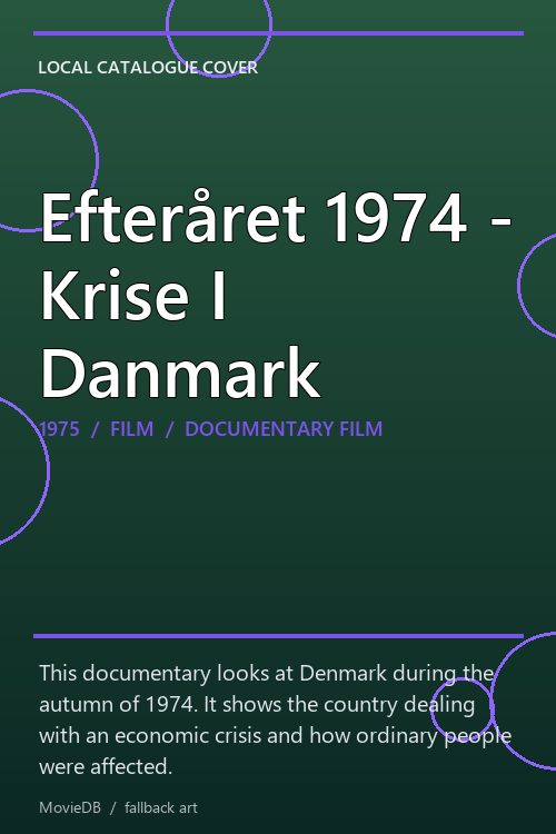 Efteråret 1974 - Krise I Danmark poster