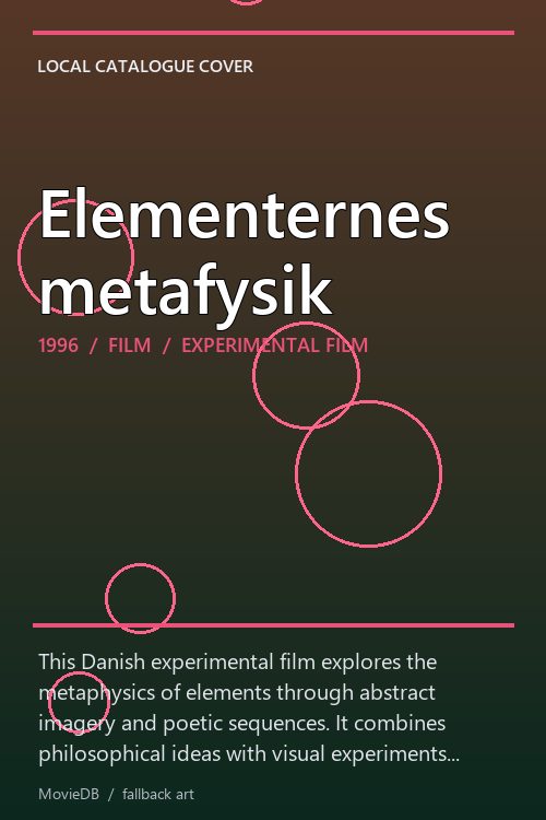 Elementernes metafysik poster