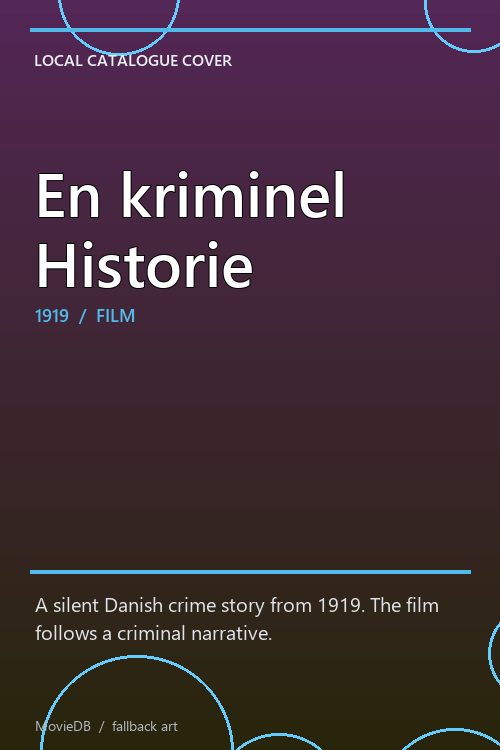 En kriminel Historie poster