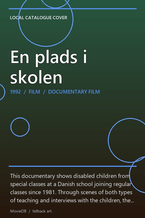 En plads i skolen poster