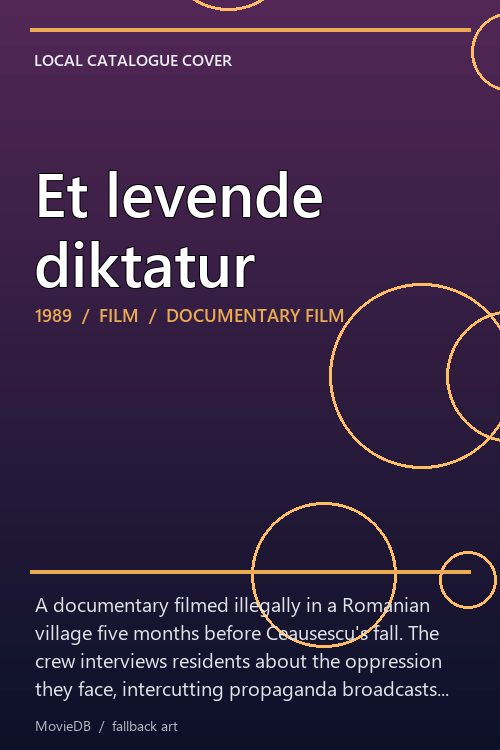 Et levende diktatur poster