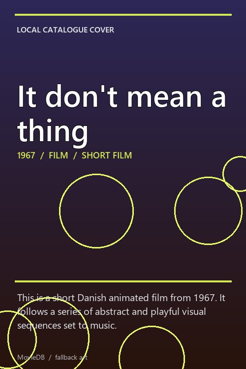 It don't mean a thing poster