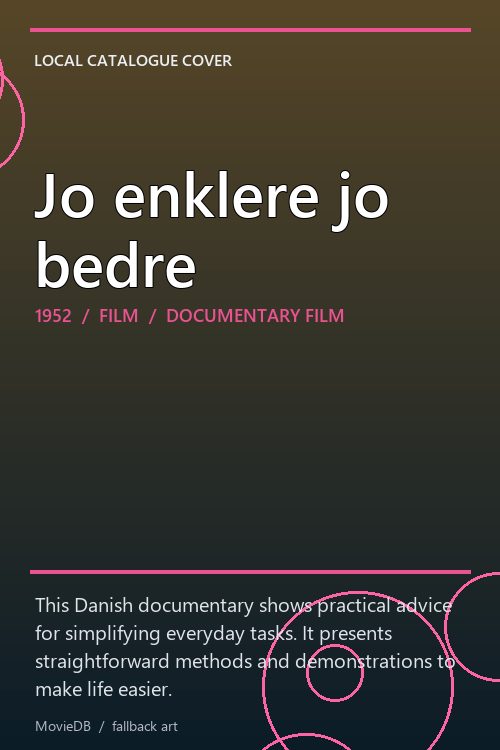 Jo enklere jo bedre poster