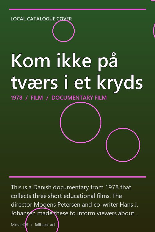 Kom ikke på tværs i et kryds poster