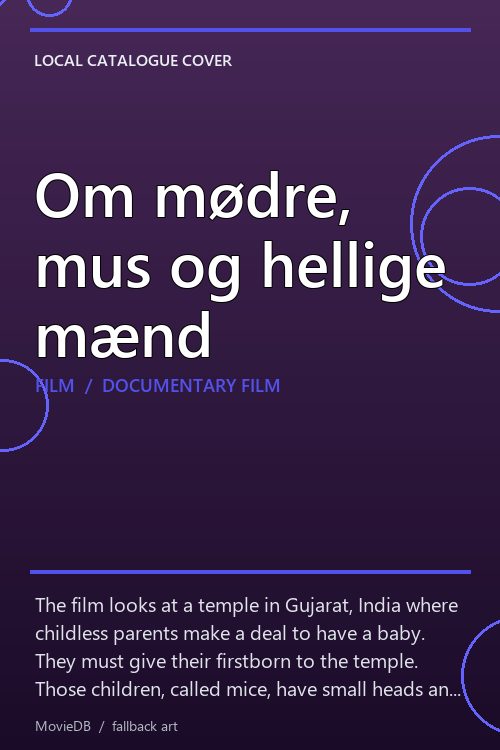 Om mødre, mus og hellige mænd poster