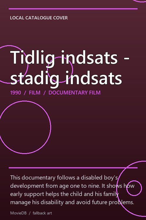 Tidlig indsats - stadig indsats poster