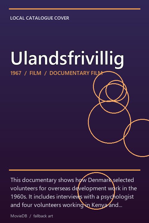 Ulandsfrivillig poster