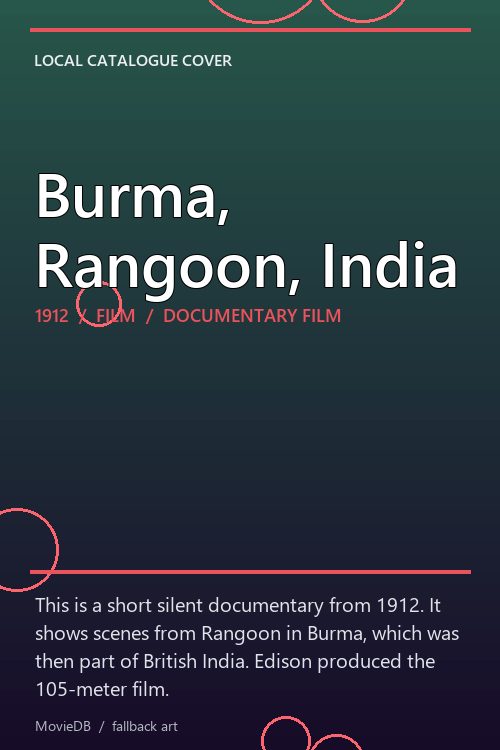 Burma, Rangoon, India poster