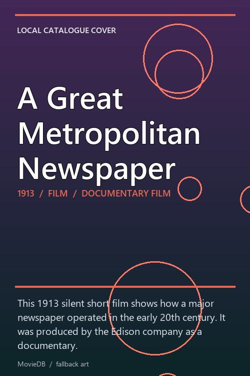 A Great Metropolitan Newspaper poster