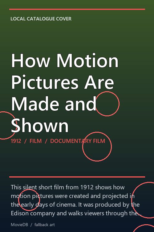 How Motion Pictures Are Made and Shown poster