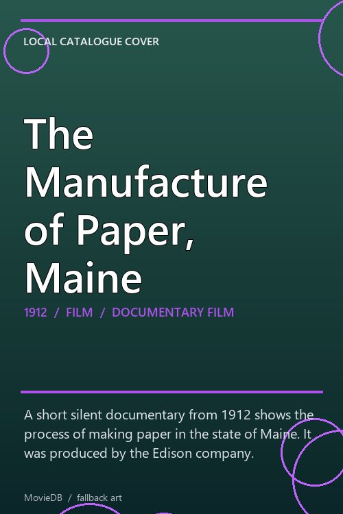 The Manufacture of Paper, Maine poster