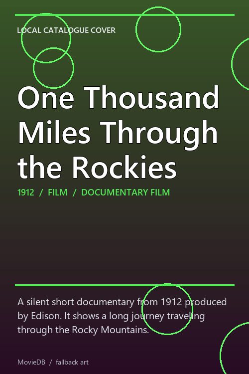 One Thousand Miles Through the Rockies poster
