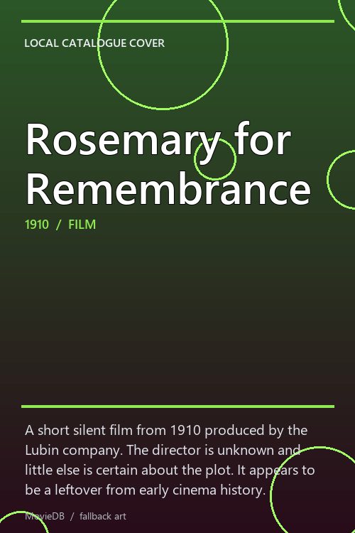 Rosemary for Remembrance poster