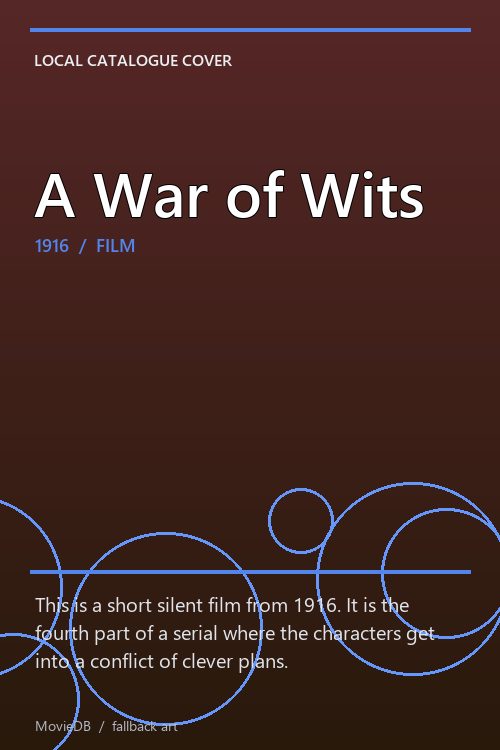 A War of Wits poster