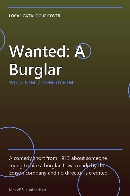 Wanted: A Burglar poster