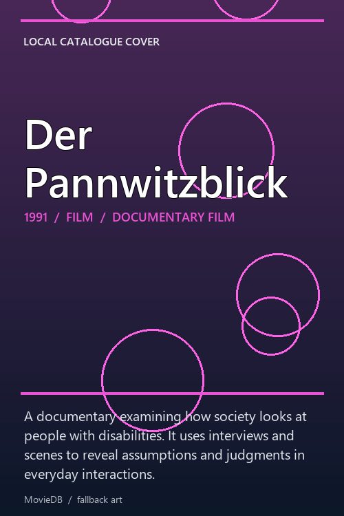 Der Pannwitzblick poster