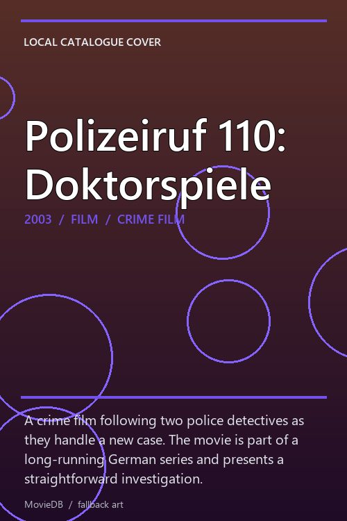 Polizeiruf 110: Doktorspiele poster