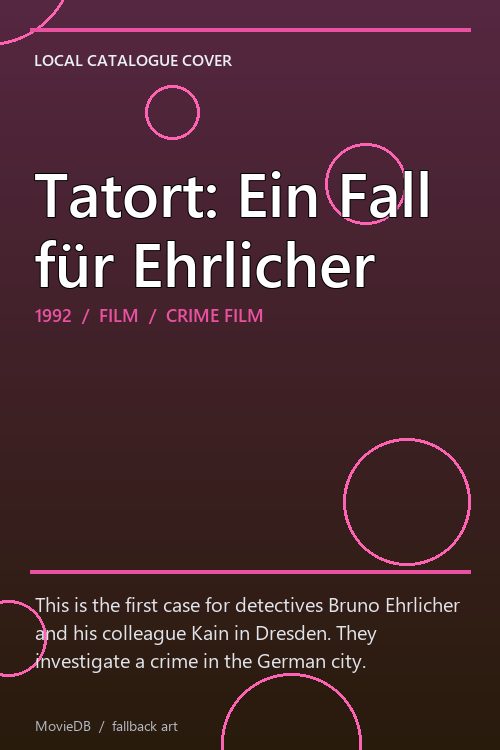 Tatort: Ein Fall für Ehrlicher poster
