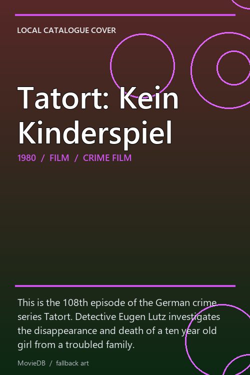 Tatort: Kein Kinderspiel poster