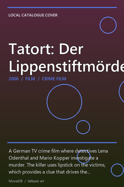 Tatort: Der Lippenstiftmörder poster