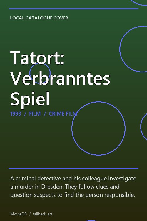 Tatort: Verbranntes Spiel poster