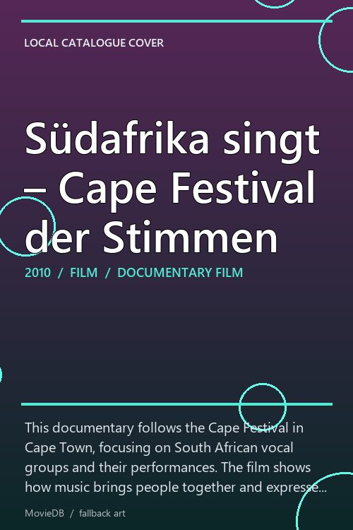 Südafrika singt – Cape Festival der Stimmen poster
